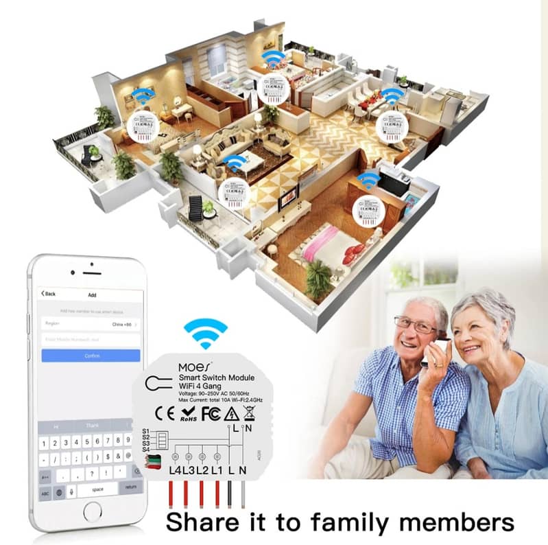 SMART HOME / Switch 1 Gang, WIFI, works  Alexa / Smart Life 8