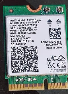 Intel @ AX201NGW WiFi Card 6E M. 2 with Bluetooth 5.3 MU-MIMO