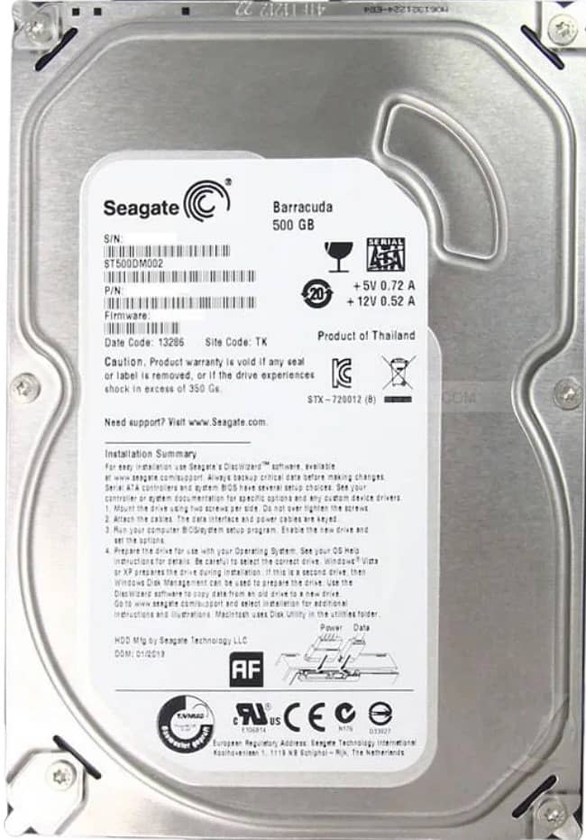 Seagate HDD500 Gb Desktop Internal/External SATA Hard Disk 100% health 4