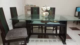 six chairs and also dining table
