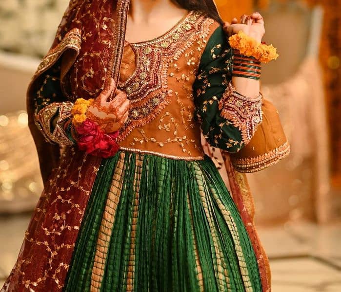 Bridal Mehndi Dress|Wedding Dress for Bridal|Designer Frock 3