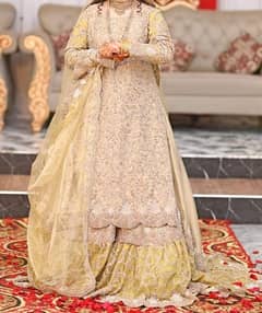 Designer Golden Bridal dress|Walima Dress|Reception Dress|Nikah Dress