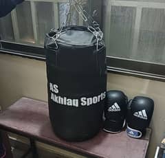 punching bag with gloves