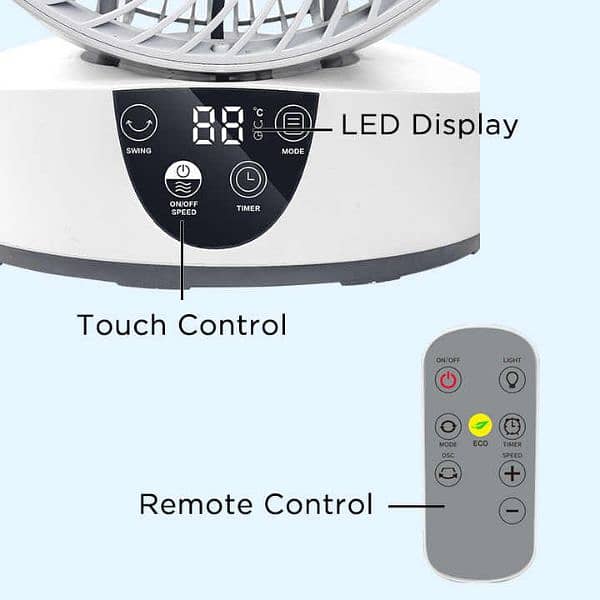 SMART 8 INCH COOLING TABLE FAN WITH REMOTE AND TIMER 1