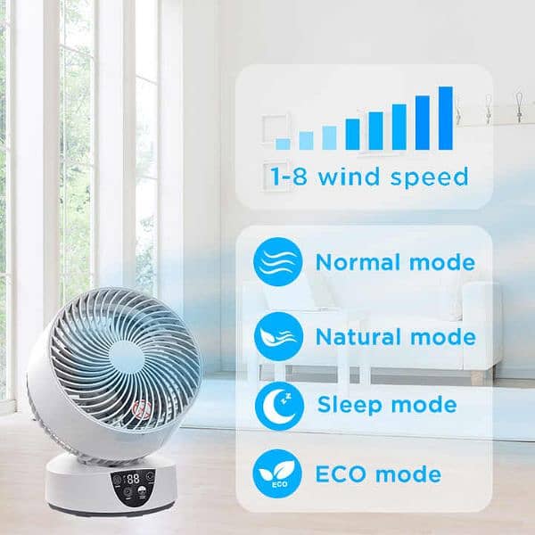 SMART 8 INCH COOLING TABLE FAN WITH REMOTE AND TIMER 2