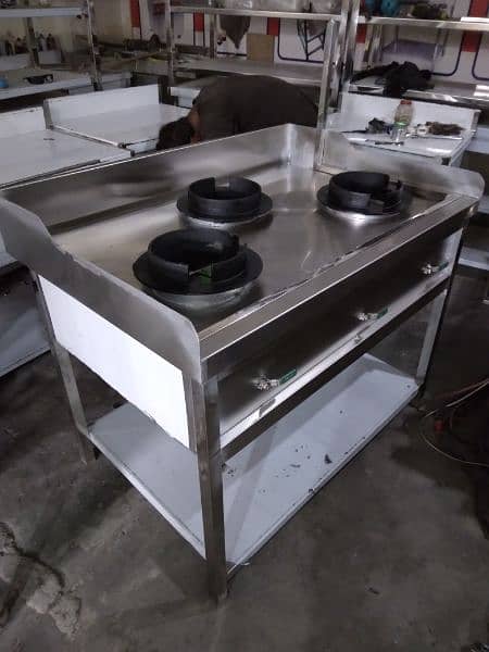 Chinese stove 3 burners  size 30x48 with water system 12