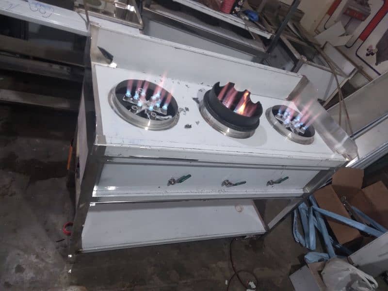 Chinese stove 3 burners  size 30x48 with water system 13