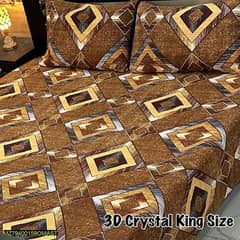 3 Pcs Crystal Cotton Double Bedsheets Collection