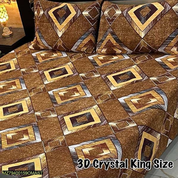 3 Pcs Crystal Cotton Double Bedsheets Collection 0