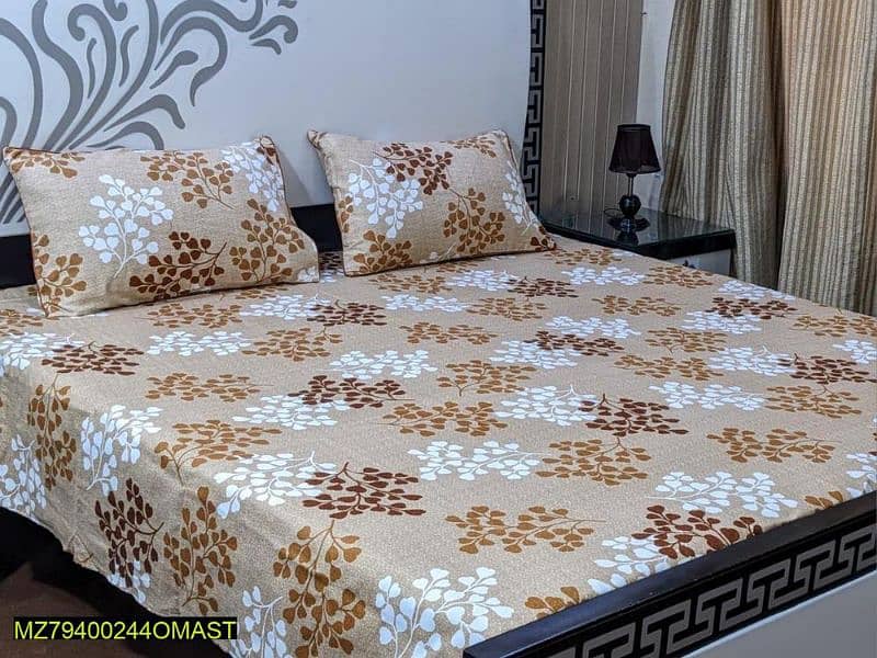 3 Pcs Crystal Cotton Double Bedsheets Collection 11