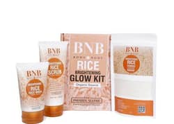 BNB rice whitening and glow facial kit pack of 3 facial kit face mask 0