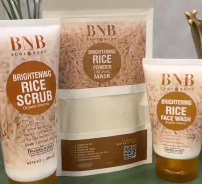 BNB rice whitening and glow facial kit pack of 3 facial kit face mask 1