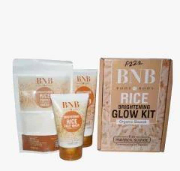 BNB rice whitening and glow facial kit pack of 3 facial kit face mask 3