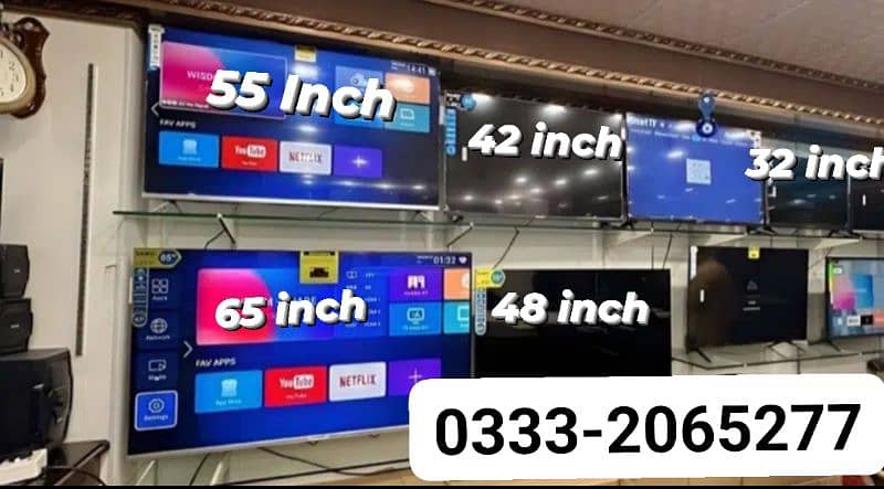 32" 43" 48 " 55" 66" Inch Smart Led tv android wifi box. Pack 1