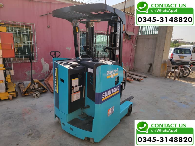 Sumitomo 1 Ton Battery Operated Reach Truck Stacker Forklift Lifter 2