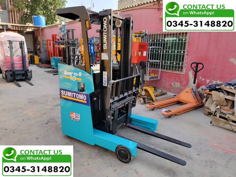 Sumitomo 1 Ton Battery Operated Reach Truck Stacker Forklift Lifter 4