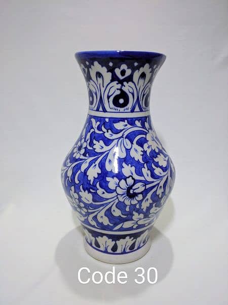vase blue pottery 6