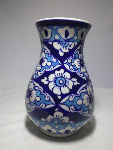 vase blue pottery 7