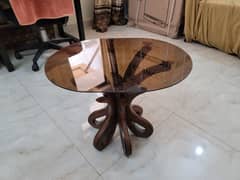 wooden glass table 0