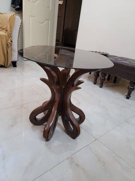 wooden glass table 4