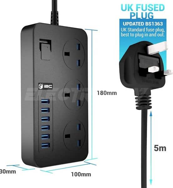 Universal Power Strip With 6 Usb Ports (AccLoo) 2