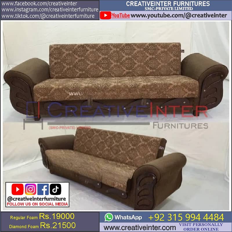 sofa cum bed foam wood color furniture home office almari shop table 2