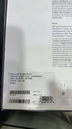 Surface pro 9 8gb 256 Ssd 12th Generation