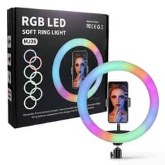26cm Mj26 10.2 Rgb Led Soft Ring Light with stand vlogging Kit