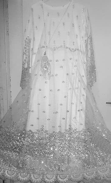 Bridal Nikah white cutdana maxi 6