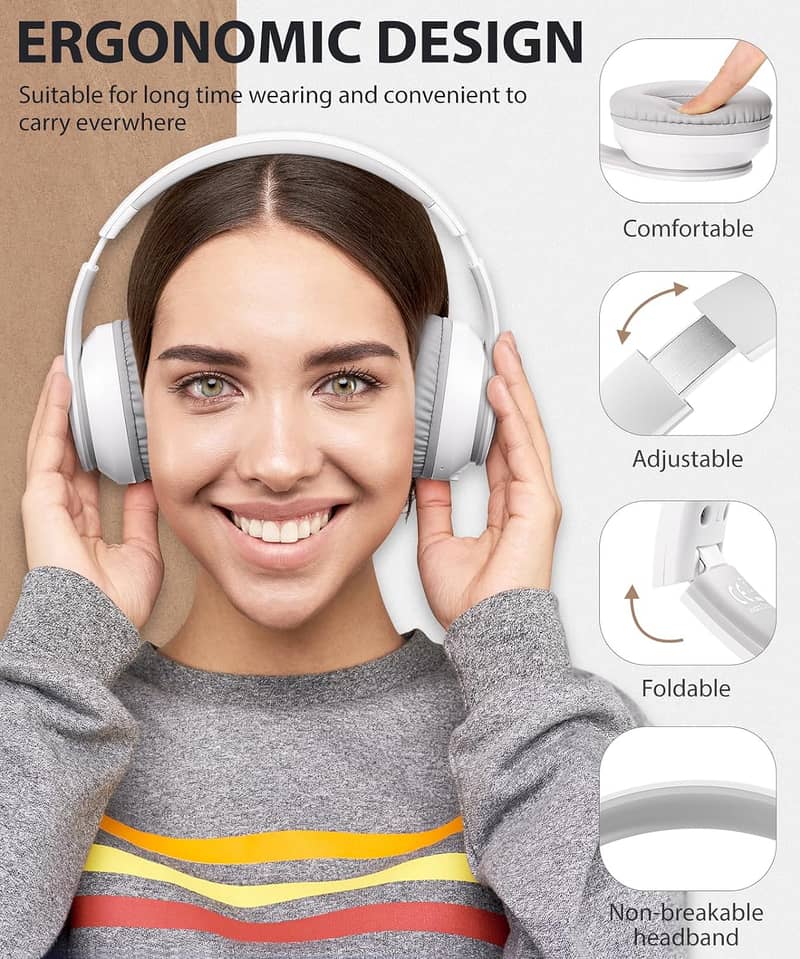 rockpapa E7 Wireless Bluetooth Headphones with Microphone Includes Tra 1