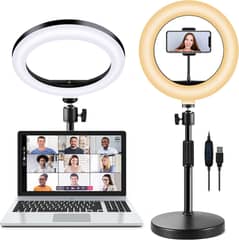 Selfie Ring Light with Stand and Phone Holder, 10 Inch Dimmable Deskto