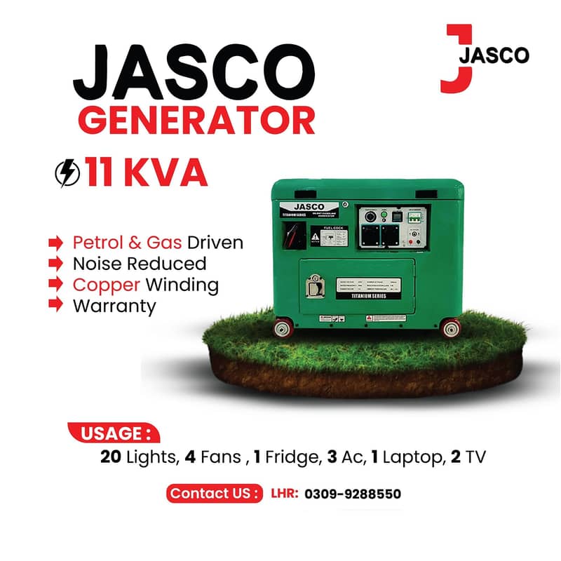 Sound Proof Generator Canopy Jasco 8 KVA-16KVA NEW BOX PACK WARRANTY 4