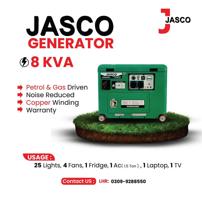 Sound Proof Generator Canopy Jasco 8 KVA-16KVA NEW BOX PACK WARRANTY 6