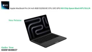 Apple Macbook Pro 14" Space Black M3 Chip 8GB 512GB - Late 2023 MTL73 0