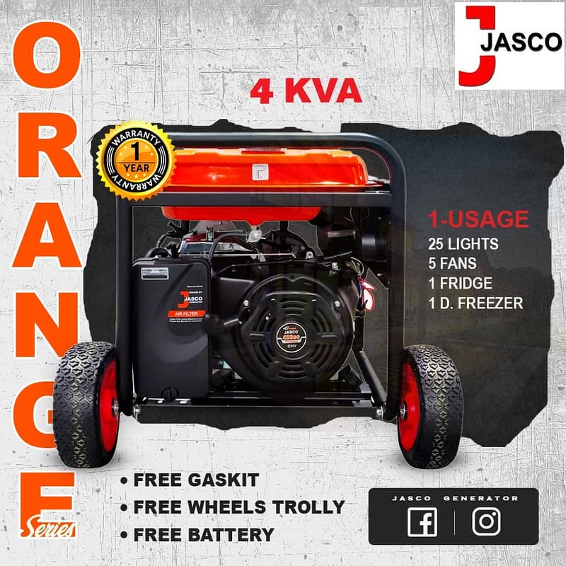 Generator 4 KVA Rigid by Jasco RG-6600 New with Warranty 0