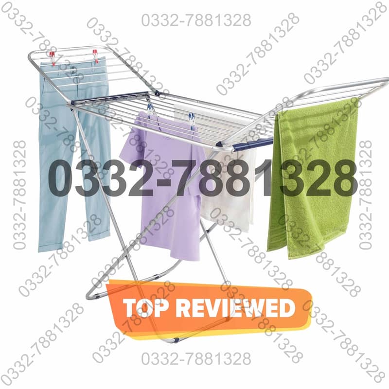 Folding Cloth Dryer Stand - Silver 0
