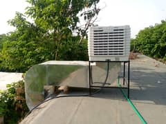 Duct evaporative air chiller cooler
