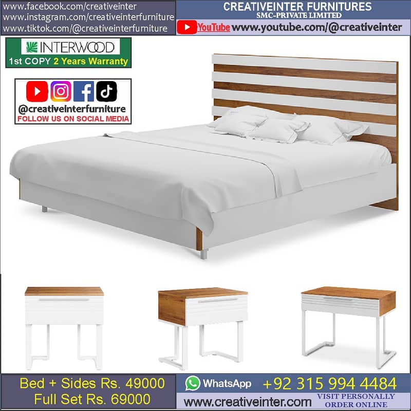 Double Bed Set Full King Size Dressing Almari Single Home Furniture 1