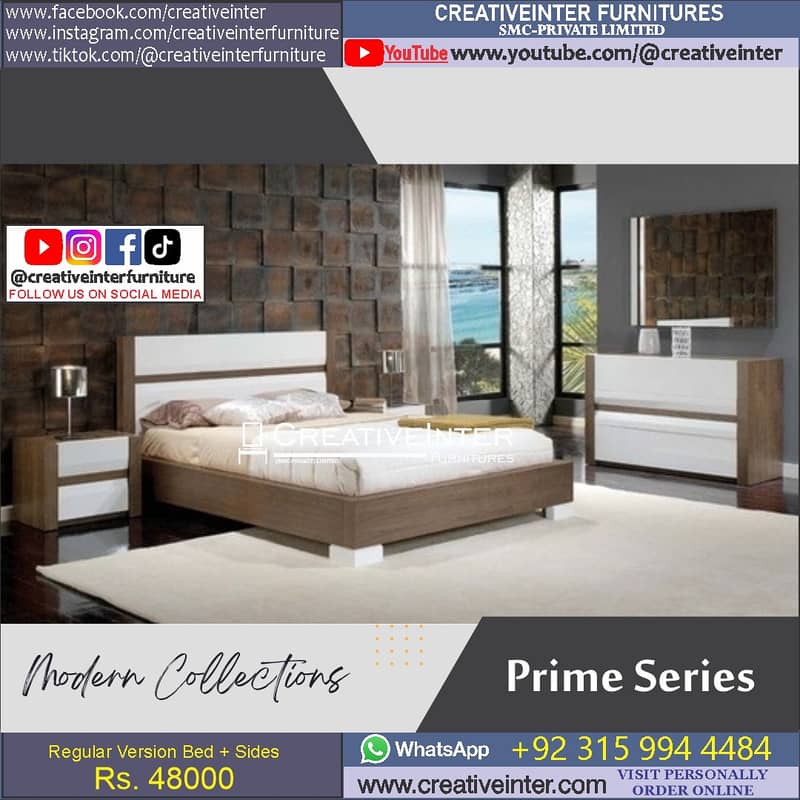 Double Bed Set Full King Size Dressing Almari Single Home Furniture 17
