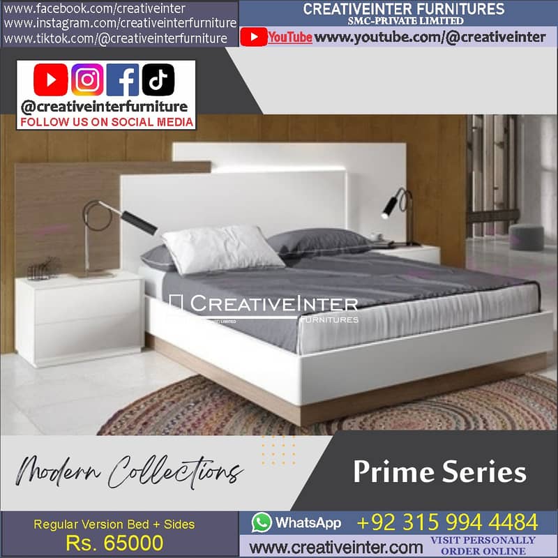 Double Bed Set Full King Size Dressing Almari Single Home Furniture 19