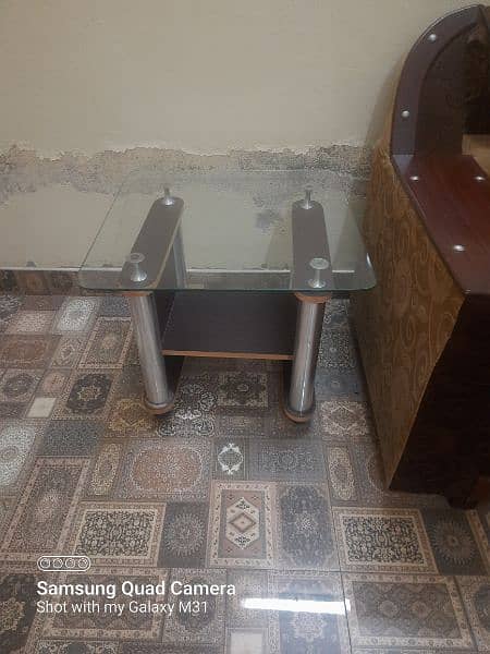 Two side tables with glass top for sale 1