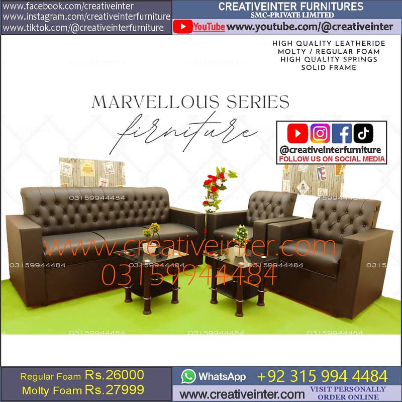 office sofa set armles 5 seater cafe parlour furniture table chair 2