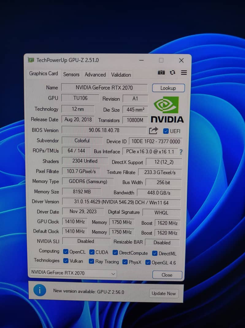 Nvidia RTX 2070 8gb 256bit with BOX 3