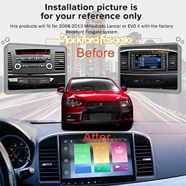 SYGAV Android Car Stereo for 2008-2013 Mitsubishi Lancer EVO X 2