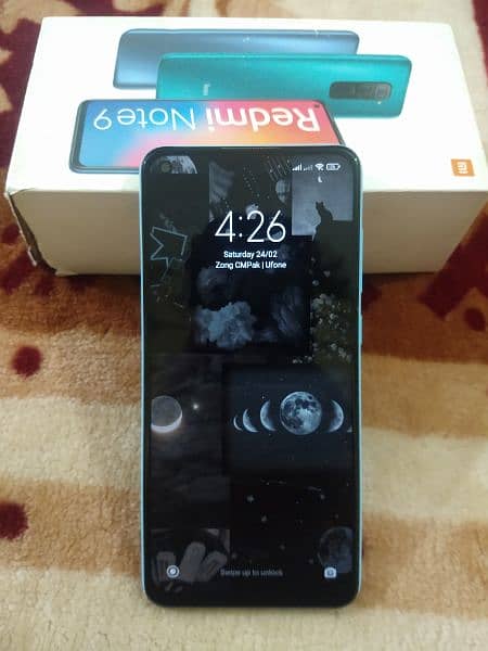 Redmi note 9  4+2 GB Ram and 128 GB Rom with box 1