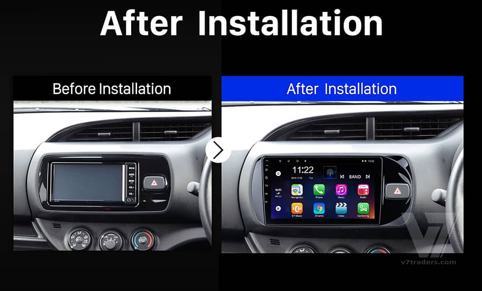 V7 Toyota Vitz (2017-2021) Android Car LCD LED Panel GPS Navigation 1