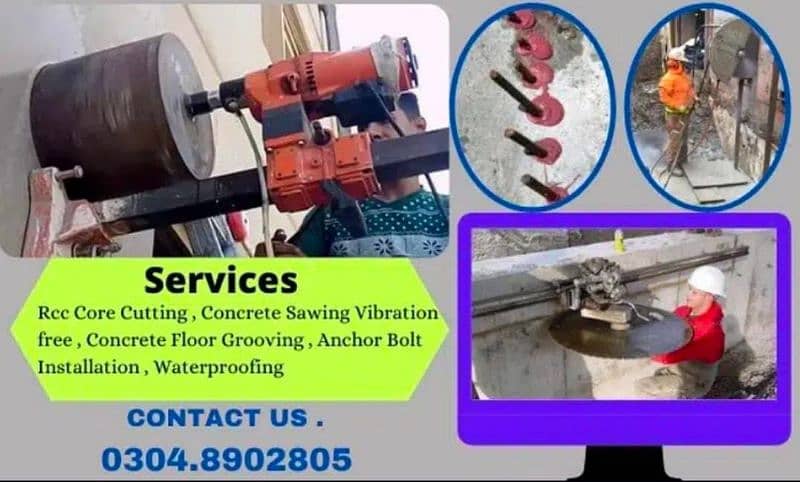 Core Cutting And Concrete Cutting (Wall Saw Cutting) Vibration Free 0