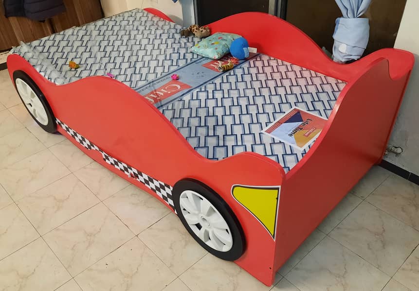 Car Bed, Baby Bed, Boy Bed, Single Bed, Bed, Kids Bed with Mattress 1
