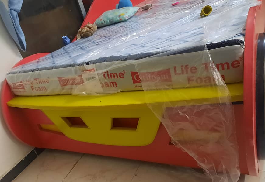 Car Bed, Baby Bed, Boy Bed, Single Bed, Bed, Kids Bed with Mattress 3