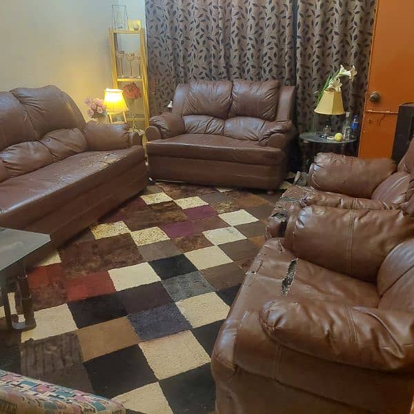 Urgent Sale 7 Seater Sofa Set with Cover 10